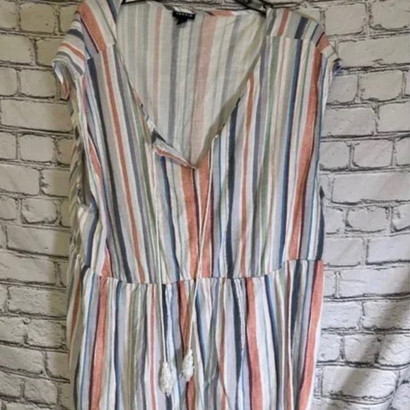 Torrid Multi Striped Woven Dolman Peplum Top - Picture 6 of 9